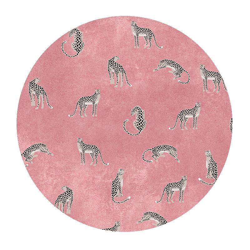 Light Luxury Bedroom Decor Round Carpet Thickend Plush Bedside Floor Mat Fluffy Soft Rug Leopard Pattern Carpets for Living Room