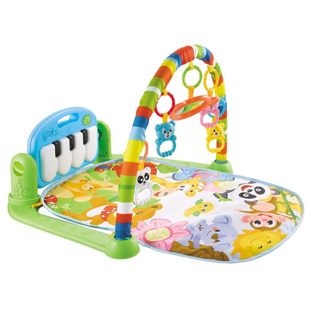 Baby Playmat Kick and Play Piano Gym with Music LED Lights Hanging Toys Mirror Musical Activity