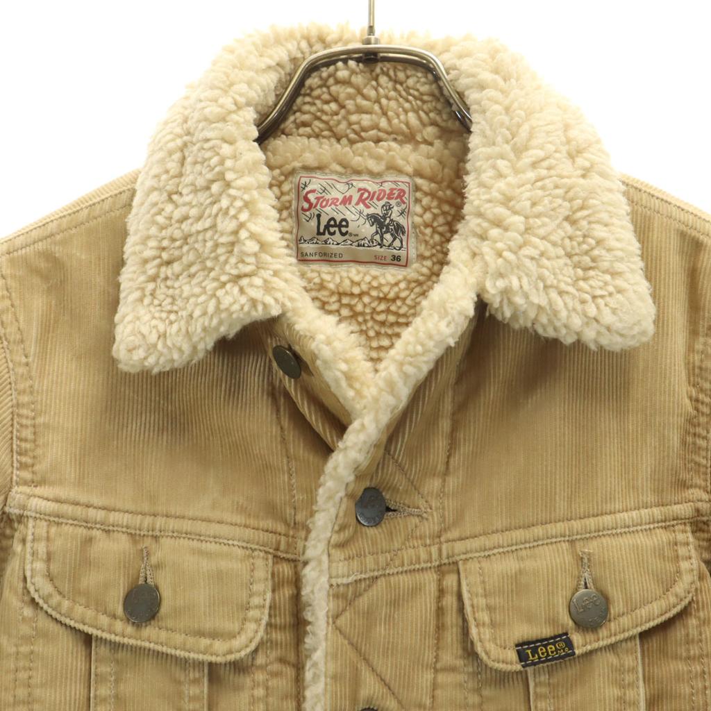 Lee STORM RIDER Corduroy Trucker Jacket 36 beige Back bore Women Used