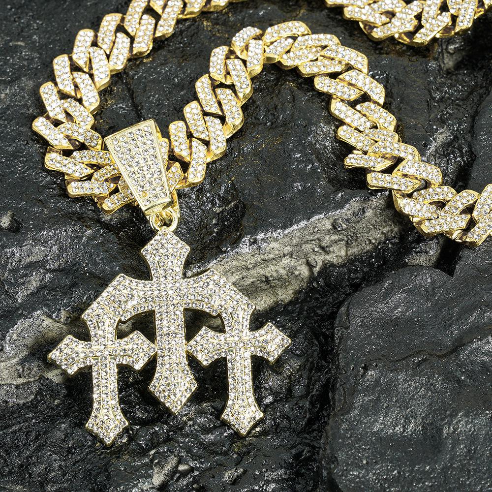 European-American Exaggerated Hip Hop Rhinestone Pendant Jewelry for Men & Women