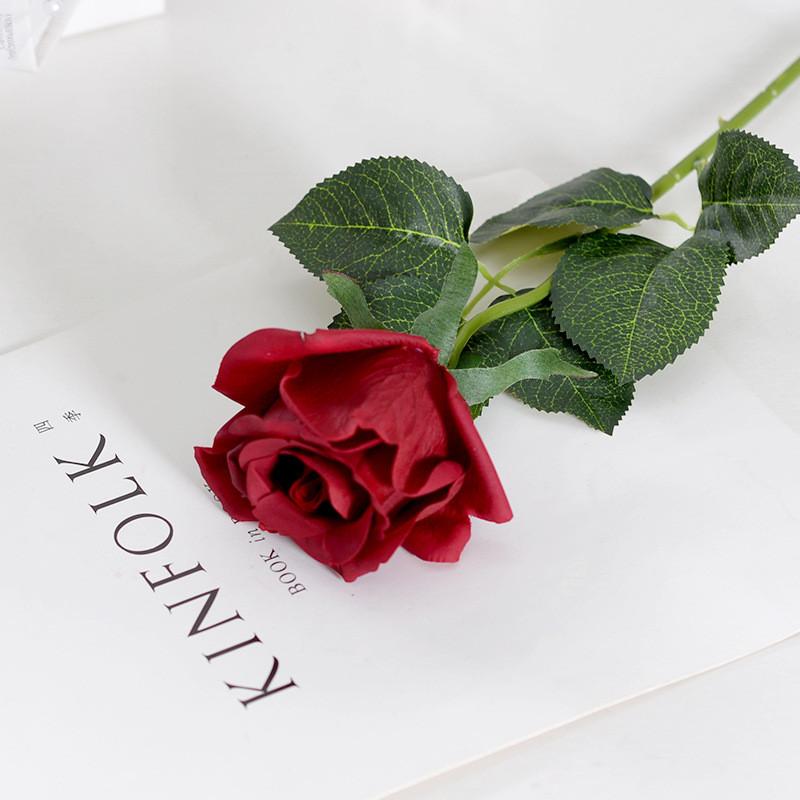 Rose Single Fake Bud Artificial Flower Home Wedding Decoration Prop Photo