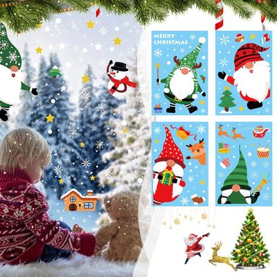 Pegatinas adhesivas para ventana de Navidad, pegatinas adhesivas para ventana de copo de nieve de Navidad para vidrio