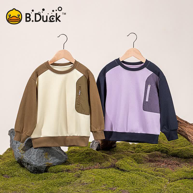 B.Duck Boys' Long-Sleeve Crew Neck Sweatshirt