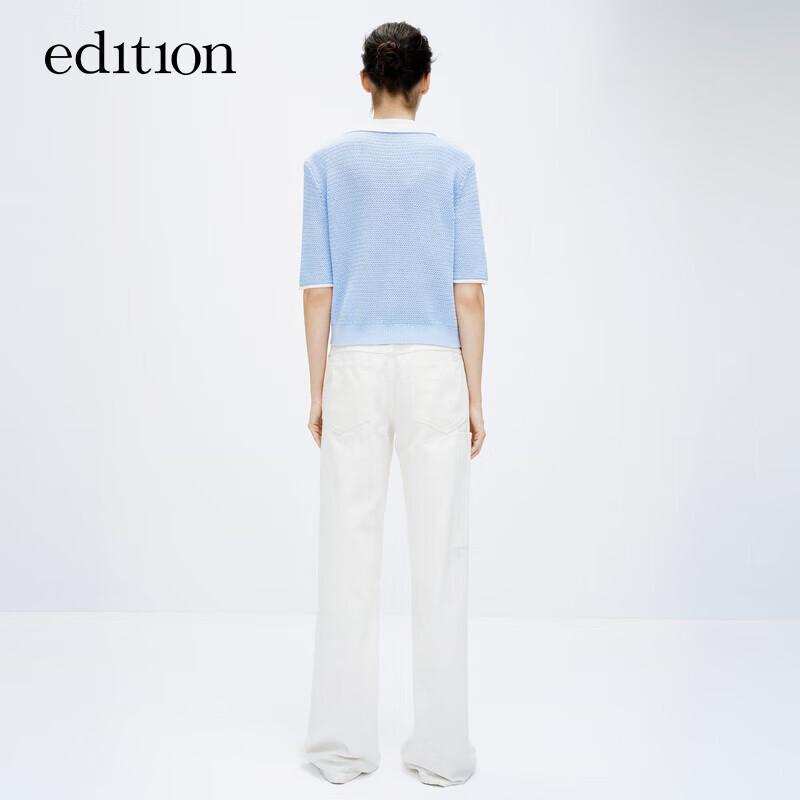 Edition Women's Crochet Knit Polo Shirt