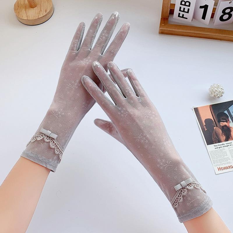 Summer sunscreen gloves thin ice silk cool UV protection