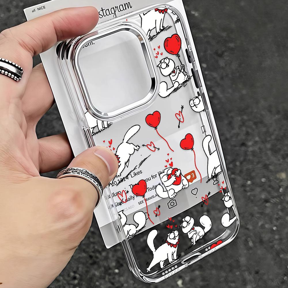 Cute S-Simons-Cat New Phone Case For Xiaomi Redmi Note 15 14 13 14c 13c 12 11 12s 12c 10c 10 9 Pro Plus 4G 5G Transparent Cover