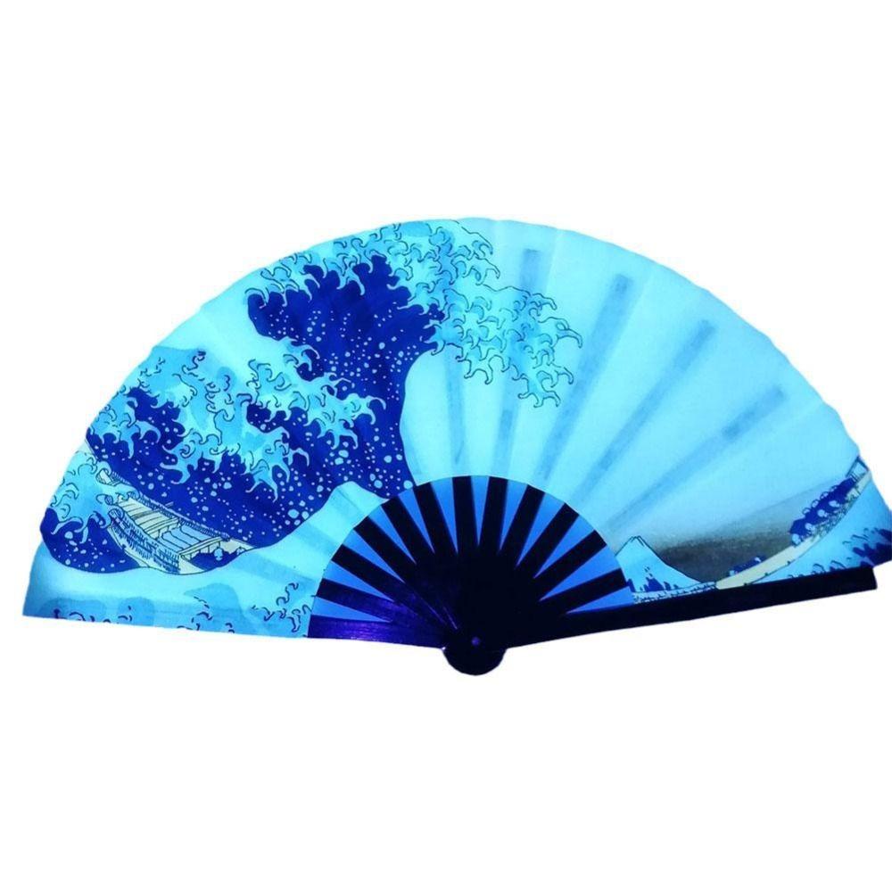 Fans with Lights Large Folded Hand Fan Folding Large Foldable Handheld Rave Fan 33cm Colorful Rainbow Folding Fan Dance