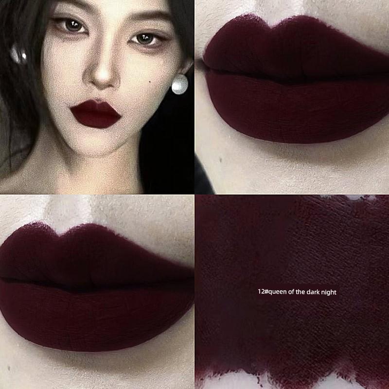 Black and Red Lipstick In a Deep, Dark, Matte Purple Shade, Waterproof and Long-Lasting, Genuine and Affordable