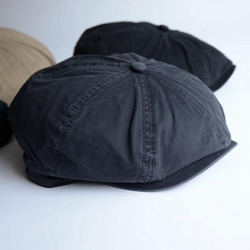 Men Big Head Newsboy Cap Peaky Hat Vintage Casual Cotton Cap Solid Berets England Visor Big Gatsby Flat Hat Detective Hats
