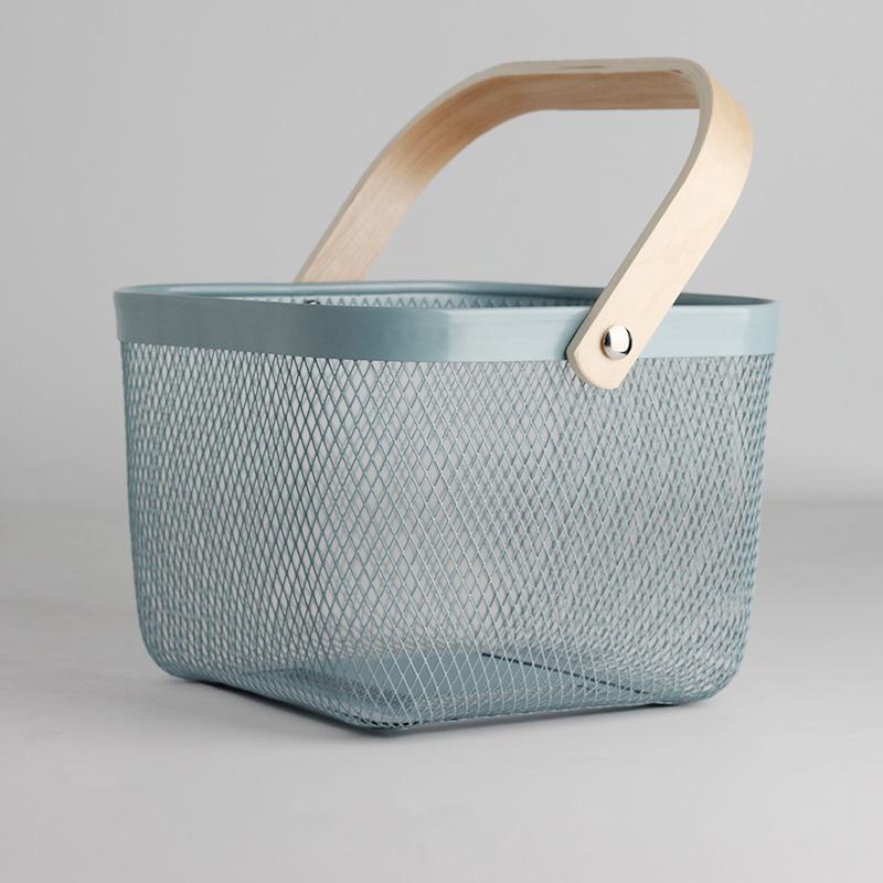 Корзина для хранения фруктов и овощей с ручкой для кухни и ванной комнаты органайзер для мелочей кованая сетка для еды 2966₽