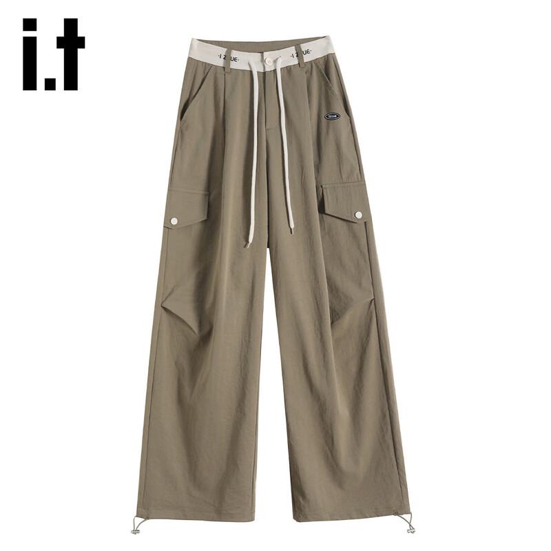 

Izzueit Women s High-Waist Loose Wide-Leg Cargo Pants L