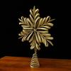 Sparkling Christmas Topper Decor Gold Glitter Xmas Tree Ornament  Holiday Party