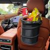 Car Trash Can Elastic Band Oxford Storage Bucket Multifunctional Portable Camping Multipurpose Foldable Vehicle Pop-Up Trash Box