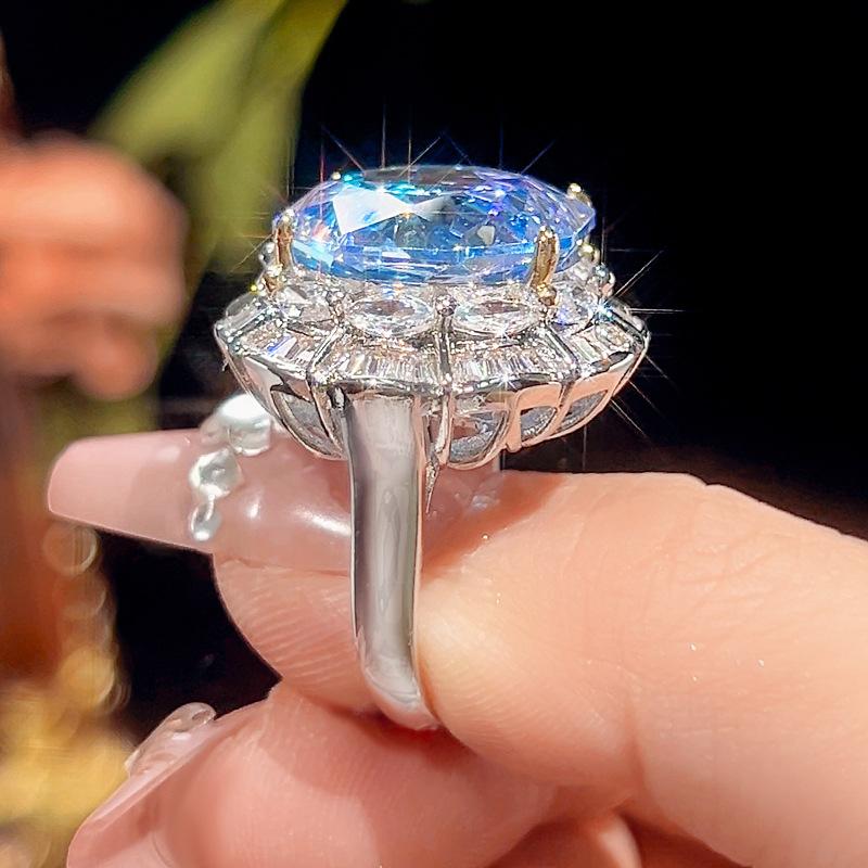 Jewelry Copper Bottom Gold-Plated Rose Cut Gradual Change Color Temperament Light Luxury Suit Women 16-10Mm