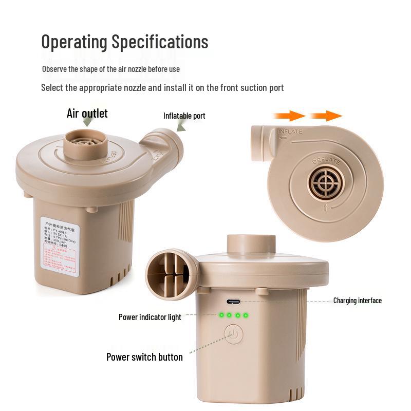 USB Electric Air Pump for Camping, Pools, and Inflatable Mattresses