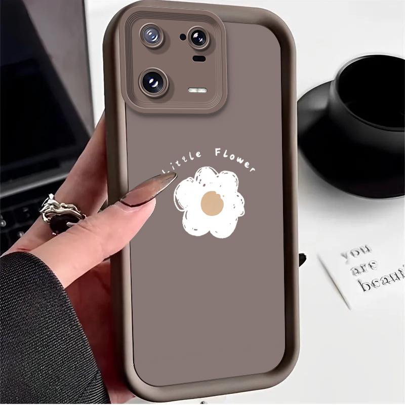 Cute Hand Drawn Flora Case for Xiaomi Mi 15 Pro 14 14T 13 13T 12 11 Lite 11T POCO X7 X6 5G X5 X3 NFC F6 F5 M7 M6 4G Cover Funda
