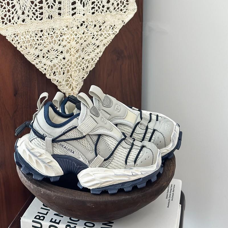 Youth Style Shoes Kids Chunky Sneakers Boys Girls Outdoor Walking Shoes Rubber Sole PU Mesh Upper