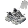 Leather platform dad shoes women's 2025 autumn new European station mesh breathable versatile sports shoes women's shoes