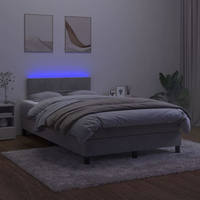 VidaXL Sommier à Lattes de Lit avec Matelas et LED, Lit Rembourré, Lit Double, Lit Adulte de Chambre à Coucher Intérieur, 3134393