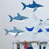 3 Pièces Décoration Murale en Bois Nautique Requin Art Mural en Bois Côte Plage Animal Marin Rustique Sculpture Murale pour Salon Bureau Décoration Intérieure