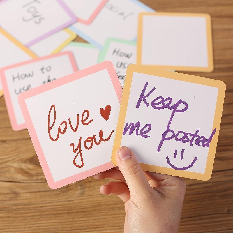 30 Pack Reusable Magnetic Whiteboard Notes with Marker - Dry Erase Sticky Labels for Fridge,Office,Classroom & Home Organization