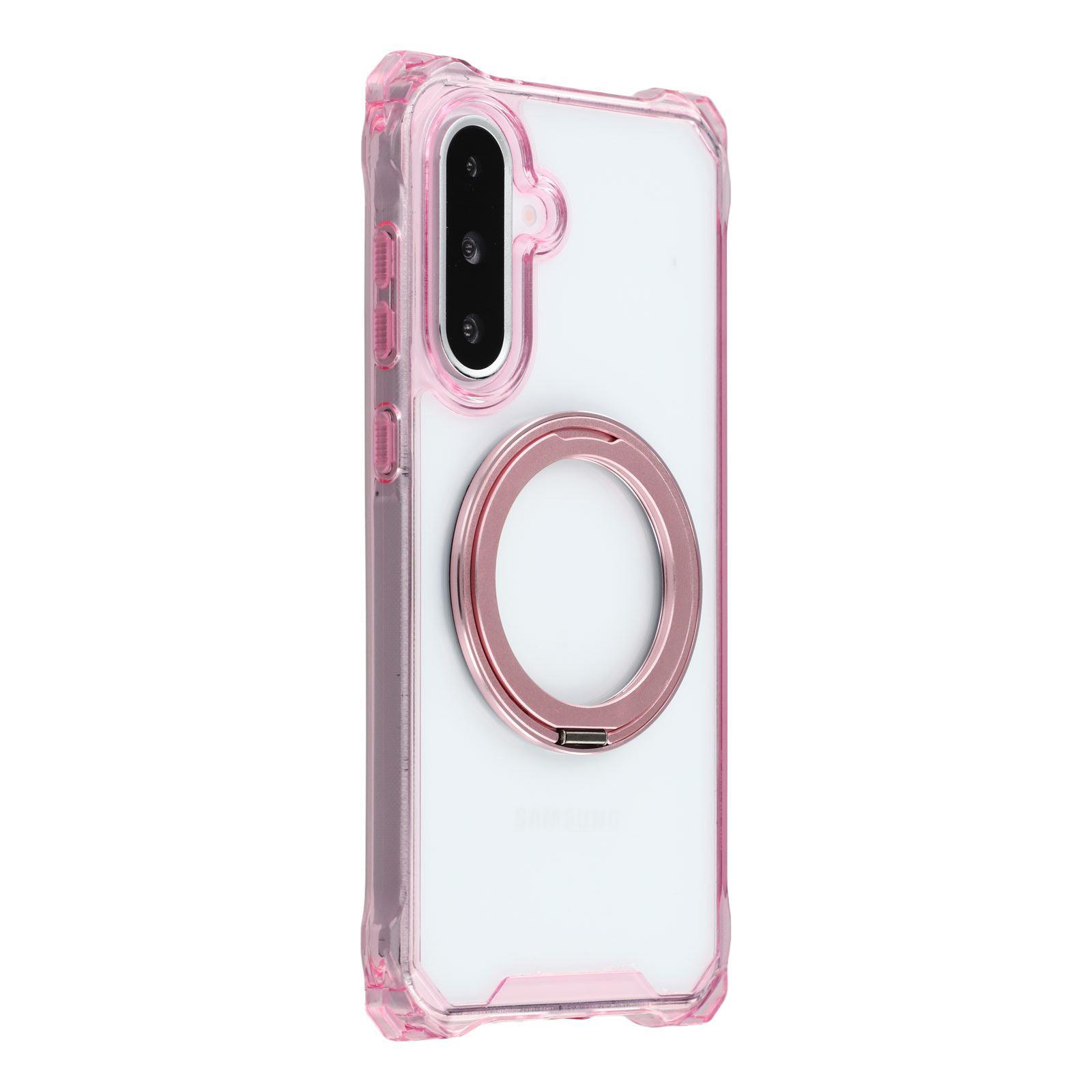 

For Samsung Galaxy A26 5G Magnetic Case Ring Kickstand TPU+PC Phone Cover Pink