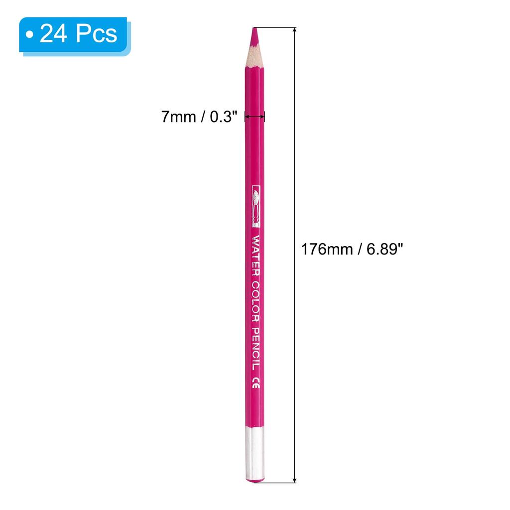 PATIKIL Colored 24 Pencils for and Pink Water-Soluble Pencils, Water-Soluble Blending, Coloring, Sketching, Painting,