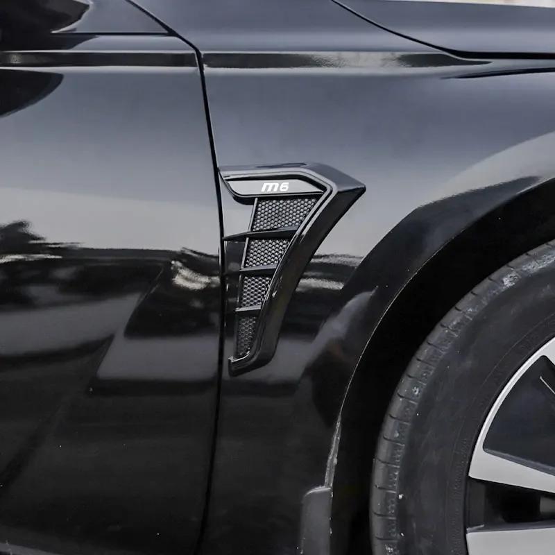 Carbon Black Car Fender Side Vents Air Flow Intake Hole Shark 3D Grille Sticker Cover for BMW M1 M2 M3 M4 M5 Car Accesorios