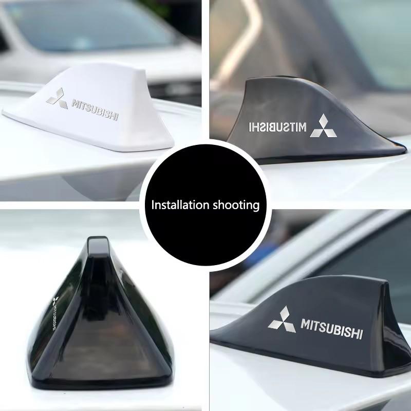 Cxlqbm1 Car Logo Radio Signal Aerial Decoration for Mitsubishi Ralliart Colt ASX Outlander L200 Pajero Lancer EVO Roof Shark Fin Antenna