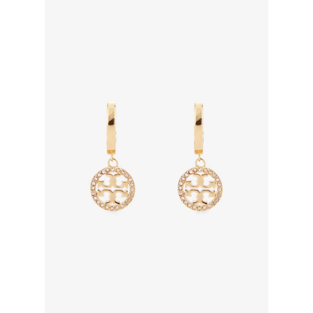 Tory Burch Women's Miller Logo Tory Gold/Crystal Earrings 87041 783