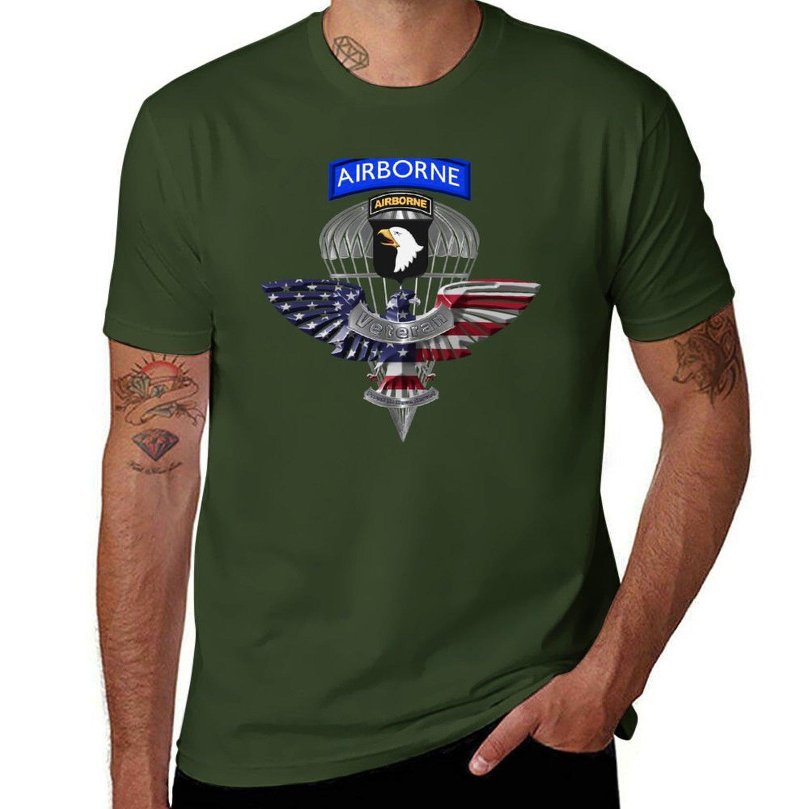 ZheXiong TEE 101st Airborne Division &ldquo;Screaming Eagles&rdquo; Veteran T-shirt plus size tops Esthetische kleding sneldrogende heren witte t-shirts 3XL