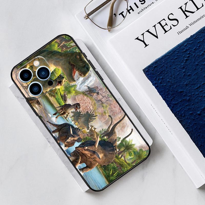 Dinosaur Case For iPhone 17 Air 15 14 13 12 11 16 Pro Max Mini 16 15 Plus 16e Funda Silicone Cover