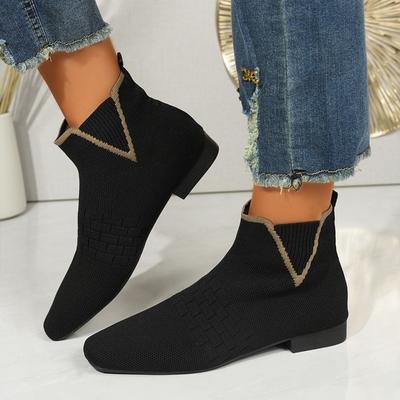 Kurzsockenstiefel mit eckiger Spitze in Übergröße und atmungsaktive Ärmel-Kurzschuhe