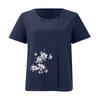 Baumwolle und Leinen Damen Sommer Casual Locker Baumwolle und Leinen Kurzarm T-Shirt Baumwolle und Leinen Damen Übergröße