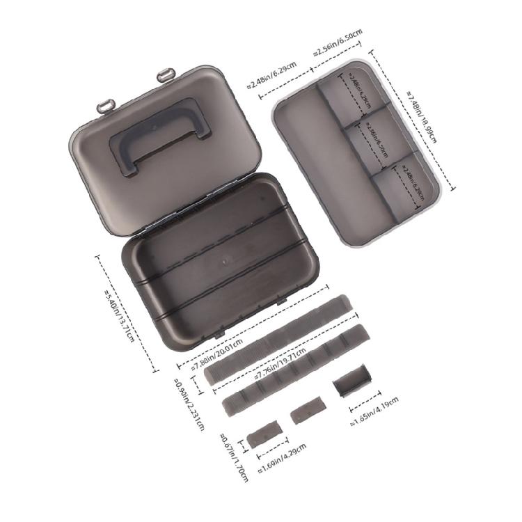 Fishing Tackle Box Lure Organizers Tray Tool Box Lure Storage Box with Removable Dividers Portable Storage Tray