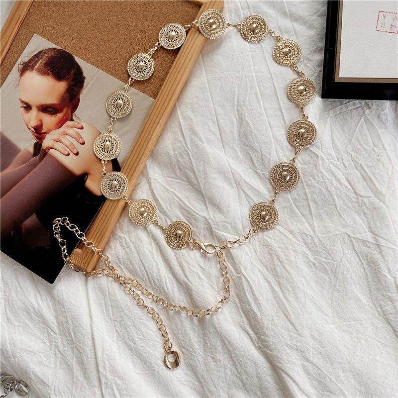 Metal Luxe Vintage Waist Chain For Women With Beautiful Decorative Elements And Stylish Colors