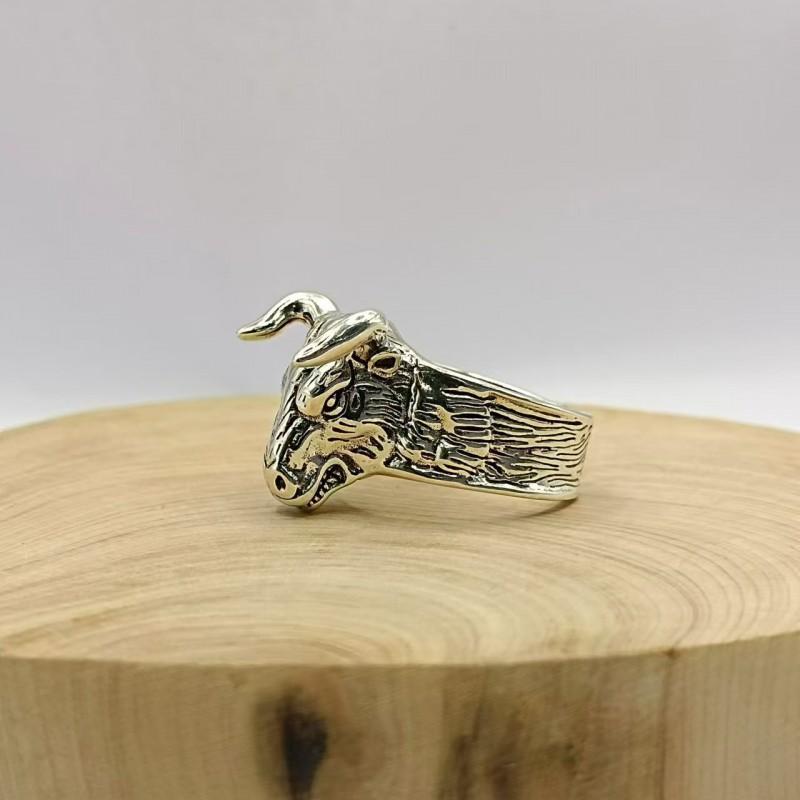 Adjustable Ox Head Ring Men Women Vintage Style Plated Animal Signet Band Retro Geometric Jewelry