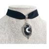 Gothic Black Velvet Necklace With Moon Pendant For Women And Men