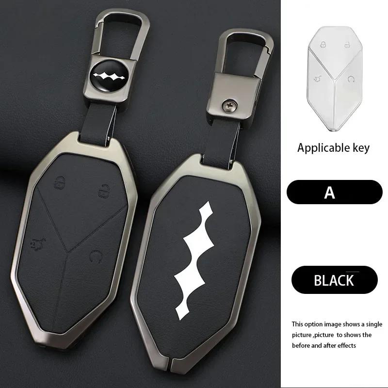 

Zinc Alloy Leather Car Key Case Cover Shell Fob For Byd Formula Leopard Super 5 Super 8 Super 3 9 Protection Holder Accessories