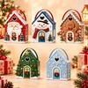 Gingerbread House Party Favors Christmas Gift Box with Handle, 3D Gingerbread/Santa Claus/Tree/Snowflake Candy Holiday Treat Containers for