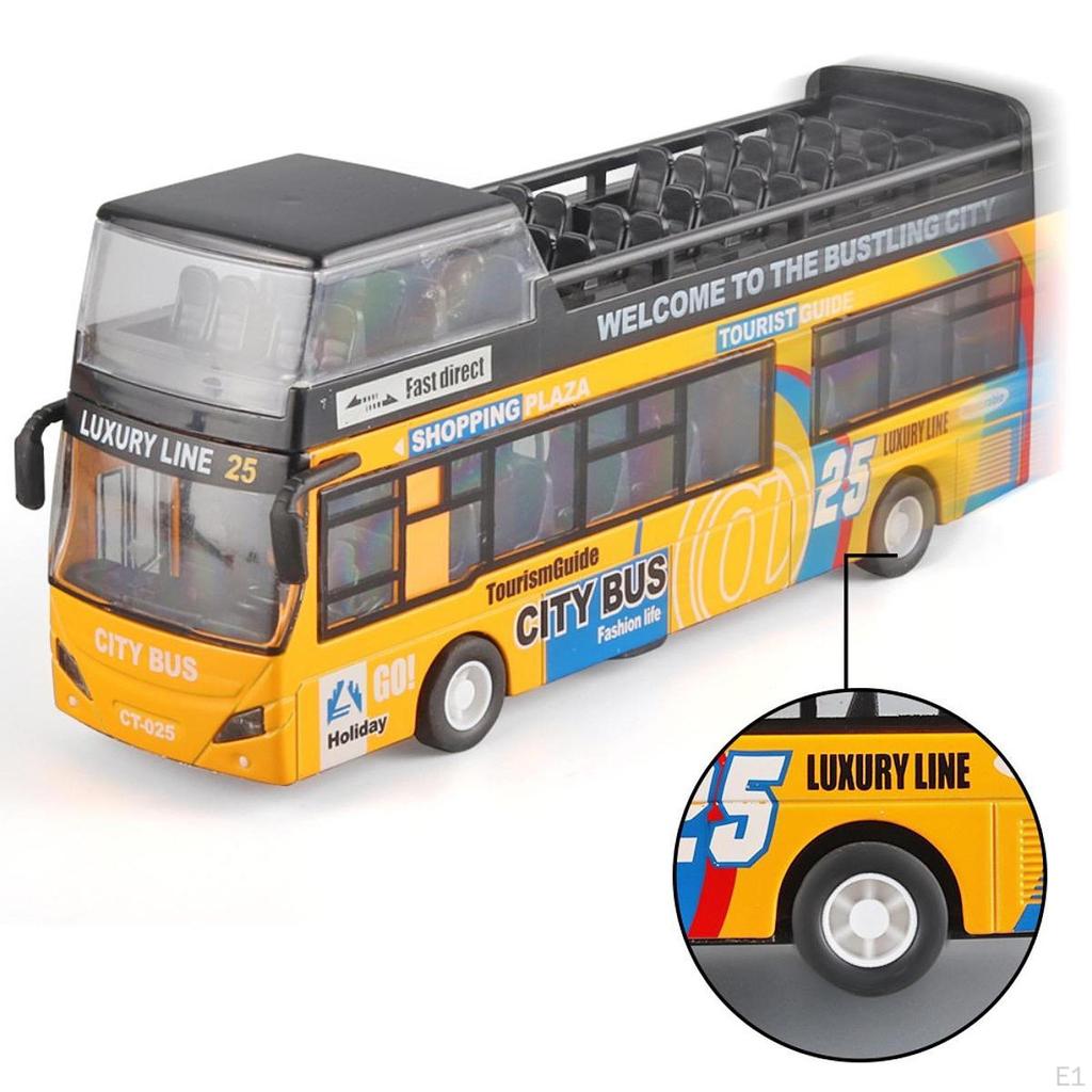 Doppeldeckerbus Spielzeug Stadt Türen öffnen Sammlerstücke Simulationsfahrzeug mit Lichtern und Geräuschen