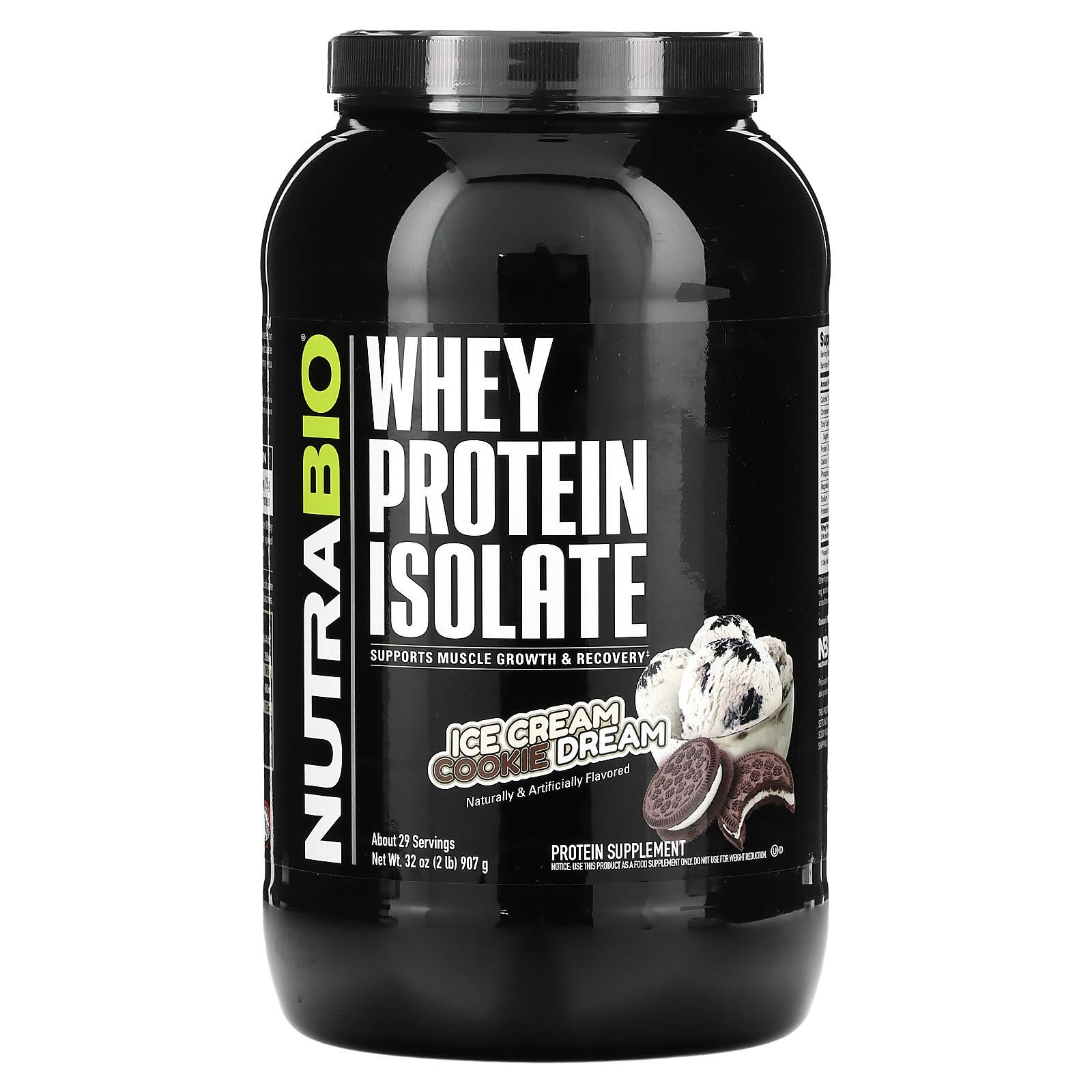 

NutraBio, Whey Protein Isolate, Ice Cream Cookie Dream, 907g (2lb)