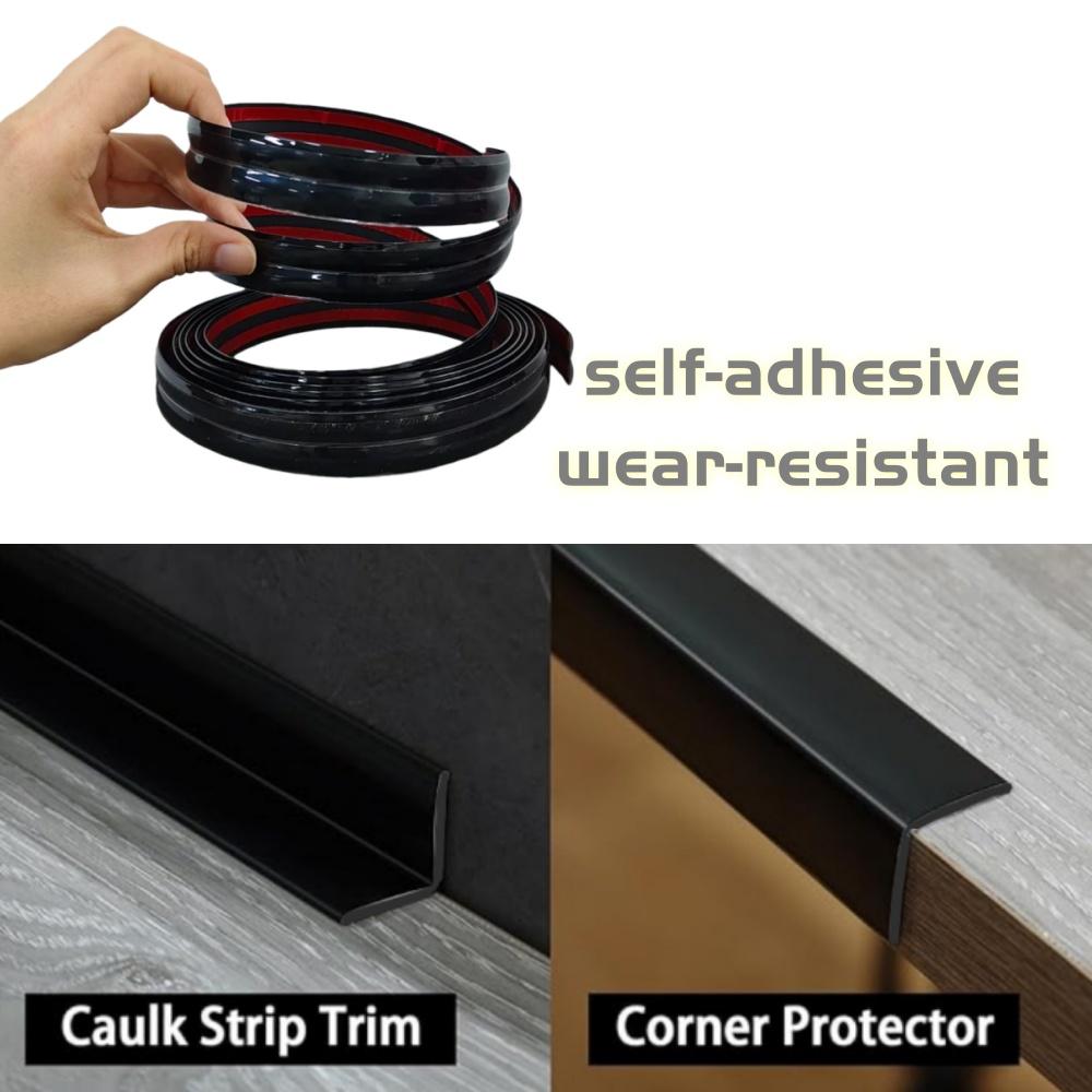 1pc 118.11inX0.79in Self adhesive desktop edge wall corner decorative strip, DIY PVC wall corner skirting decorative strip