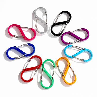 10 stücke S Doppel Karabiner Set Taktische Ausrüstung Haken Camping EDC Überleben Klettern Frühling Rucksack Verschlüsse Schlüsselbund Schlüssel Kette Clip