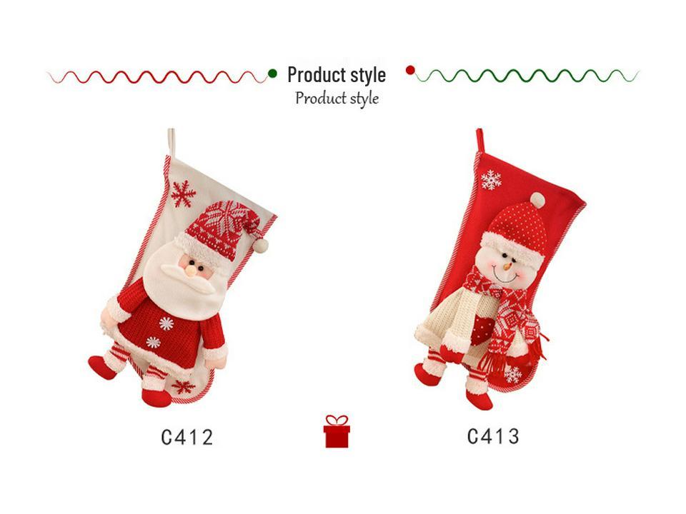 3D Knitted Santa Claus & Snowman Gift Bag Christmas Tree Decorations