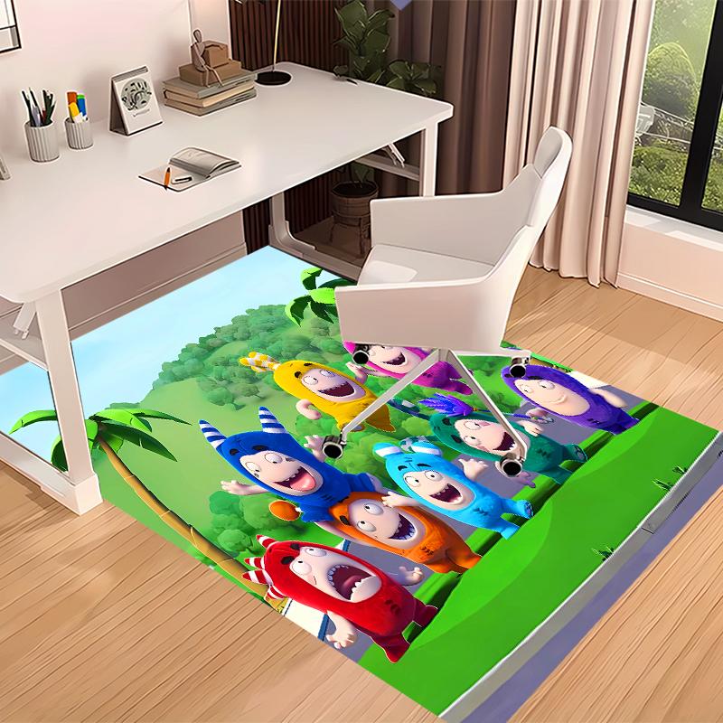 1pz Tappeto Area con Stampa Oddbods - Morbido, Lavabile, Antiscivolo, Tappeto Decorativo da Interno per Sedie da Ufficio, Soggiorno, Ufficio in Casa