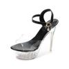 Sandals Woman Summer 2025 Platform Buckle Strap PVC Transparent 14CM Thin Heels Mature Party Prom Zapatos Mujer