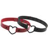 Goth Leather Heart Choker Necklace for Women Girls Adjustable Punk Collar Necklace Kawaii Cute Jewelry