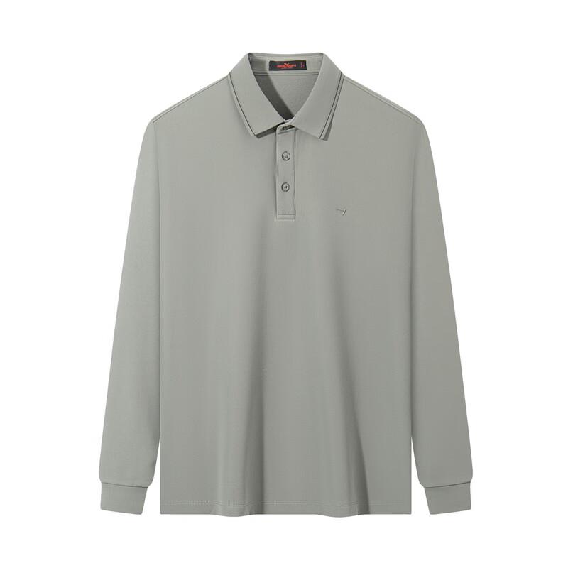 SEVEN Men's 10A Antibacterial Waffle Brushed Long Sleeve Polo Shirt
