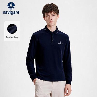 Men's Brushed Long-Sleeve Polo Shirt
